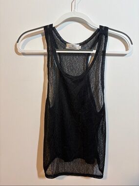 Baluoke Clothing Sheer Black Racerback Tank Top